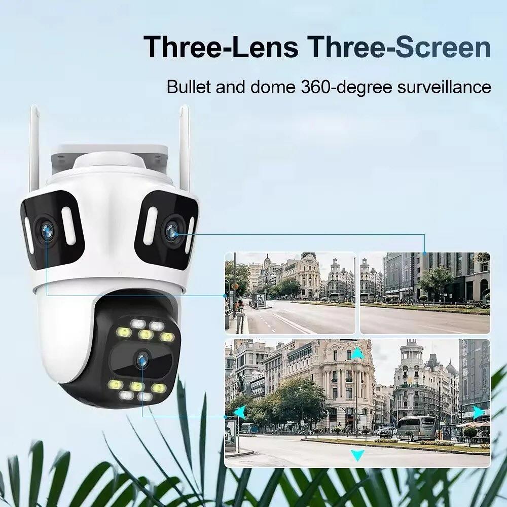 Cámara de Seguridad WiFi Triple Lente Exterior 5